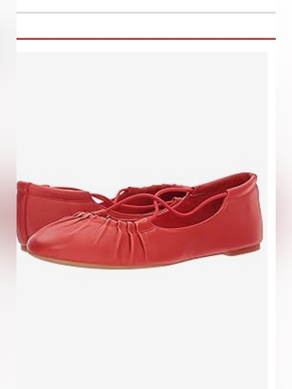 Nine West Red Leather Ballet Flats, size 8